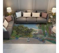 WEECHAINGE Tappeto 100x150cm da giardino rustico Impressionismo Pittura della Casa dell Artista Tappetino stampato per soggiorno Cucina Moquette antiscivolo a pelo basso la porta del patio sul retro