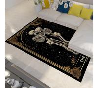 WEECHAINGE Tappeto 120x150cm Nordic Boho Tappetino di coppia hippie per il corridoio cielo stellato nero romantico antiscivolo stile universitario scuro morbidi e impermeabili la da nello del