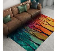WEECHAINGE Tappeto 120x180cm antiscivolo Four Seasons Tree Art Illustrazione per area Tappetino moderno astratto soggiorno Camera da letto Corridoio Pittura a olio stampati di grande arredamento la