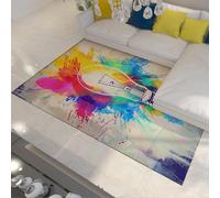 WEECHAINGE Tappeto 180x240cm a lampadine colorati Salo Acquerello Graffiti Tappetino per area Modern splash art Decorazione interna antiscivolo morbidi pelo basso lavabile da camera letto la casa