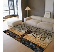 WEECHAINGE Tappeto 180x240cm astratto lavabile in lavatrice per aree interne Tappetino Minimalist Tree of Life soggiorno pieghevole sottile con accenti Large Pattern Art