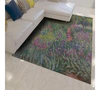 WEECHAINGE Tappeto 60x120cm color giardino con iris viola per soggiorno camera da letto Grandi Tappetino morbidi a pelo basso lavabili Moquette antiscivolo Stampe famose decorazioni estetiche