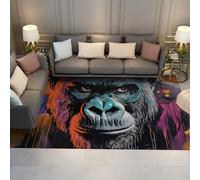 WEECHAINGE Tappeto 60x120cm lavabile Tappetino Fierce Gorilla per camera da letto Splash Graffiti Area il soggiorno Antiscivolo Morbido a pelo basso Senza caduta Moquette interno studio in della
