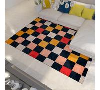 WEECHAINGE Tappeto 60x90cm a grata soggiorno Tappetino semplice in stile geometrico da camera letto morbido e facile pulire antiscivolo per l ufficio dell infanteria grandi lavabili non perdenti la