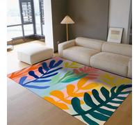 WEECHAINGE Tappeto Boho Tropical Leaves per soggiorno Profilo basso a basso profilo Motivo astratto Tappetino antiscivolo con retro per cucina camera da letto 140x200cm