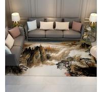 WEECHAINGE Tappeto da pittura paesaggistica orientale Salotto Tappetino antiscivolo lavabile per camera letto Cucina Corridoio Ufficio Sala pranzo interno Fantasy Wonderland A pelo basso 120x180cm