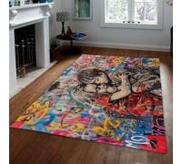 WEECHAINGE Tappeto ispiratore 60x120cm Graffiti Artist Home Decor Cartoon Tappeti Stampa La vita è piena di speranza Lavabile sottile grande camera da letto Tappeto per camera degli ospiti Corridoio