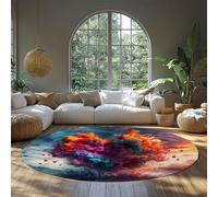 WEECHAINGE Tappeto rotondo a forma di cuore per soggiorno Tappeto romantico astratto colorato per la camera da letto San Valentino Home Decor 135cm