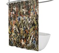 WEECHAINGE Tende da doccia artistiche Jackson Pollock Style Gallery per bagno Tenda da bagno in tessuto morbido idrorepellente e lavabile con ganci W180xL180cm