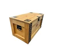weeco Cassapanca in legno dal design greco con ruote, 80 x 47 x 45 cm, tavolino da caffè, tavolino pieghevole con coperchio e vano portaoggetti in legno, scatola per giocattoli, realizzato a mano
