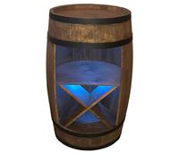 WEECO Mobiletto bar, barile in legno con illuminazione a LED RGB e un portavini. Mobile bar a forma di botte. Armadietto con ripianoper vini whisky birra, botte tavolo, Vino bar Grappa 80x50cm (wengé)