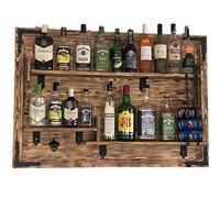 weeco Scaffale in legno da appendere, fatto a mano, in stile rustico, da parete, bar, portabottiglie, in legno, ideale come regalo per uomini, immagine 3D - Un mobile da soppalco
