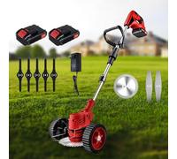 Weed Eater - Decespugliatore elettrico a batteria, senza fili, con 3 tipi di lame e ruote da taglio, tagliabordi, tagliabordi, tosaerba per giardino, erbacce, fiori, alberi