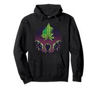 Weed Marijuana Leaf Alien Space Funny Cannabis Lover Gifts Felpa con Cappuccio