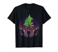 Weed Marijuana Leaf Alien Space Funny Cannabis Lover Gifts Maglietta