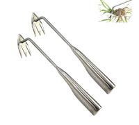 Weed Puller Tool 2025 Upgraded Manual, 3-Tooth Stainless Steel Multifunctional Weeding Tool with Ergonomic Handle, Ideal for Lawn, Garden, Farm & Yard (A 2PCS)