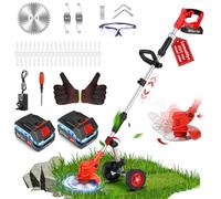 Weed Wacker elettrico senza fili su ruota, mangia erbacce leggero alimentato a batteria 4000 mAh 21 V, 4 in 1 decespugliatore erbaccia decespugliatore, senza stringa, strumento da giardino