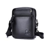 WeeDee Sling Bag - Borsa a tracolla da uomo, in pelle, resistente all'acqua, colore: nero