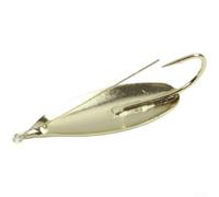 Weedless For Flutter Spoon Esca da pesca con corpo in rame altamente riflettente per spigola, luccio, trota, acqua dolce e salata, argento oro 5,6 cm (56 mm x 19 mm, 7 g, 1/0 oro)
