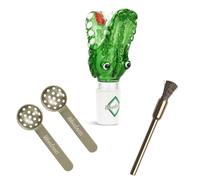 Weedness Bong Vetro Testa 14,5 mm Fessura Coccodrillo Set 3 Pezzi - Adattatore Chillum Accessori Testa Bowl