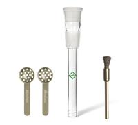 Weedness Diffusore per chillum in Vetro Bong 18,8 mm Taglio 12 cm Set di 3 Pezzi - Accessori per shillum Adattatore per Testa Attacco per chillum Plug-in