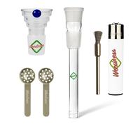 Weedness Diffusore per chillum in Vetro Bong 18,8 mm Taglio 13 cm Set di 5 Pezzi - Accessori per chillum Attacco Adattatore per Testa Accoppiamento chillum Plug-in
