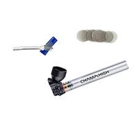 Weedness Pipa di Vetro Teschio 9,5 cm Set 3 Pezzi - Pipa da Fumo Accessorio Foro di Kick