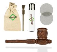 Weedness Pipa in Legno Marrone 10 cm Set di 5 - Legno di Ebano Pipa da Tabacco Pipa da Fumare