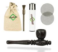 Weedness Pipa in Legno Nero 10 cm Set di 5 - Legno di Ebano Tabacco Pipa Fumare