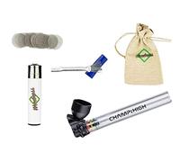 Weedness Pipa in vetro con teschio, 9,5 cm, set da 5 pezzi, fischietto per tabacco, fischietto per smoking pipe in vetro accessori