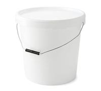 Weedness Secchio con coperchio, 20 litri, bianco, resistente alla luce e inodore, in plastica, per la coltivazione, per il lavaggio, per il miele, per la plastica