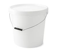 Weedness Secchio con coperchio, 25 litri, bianco, resistente alla luce e inodore, in plastica, per la coltivazione, per il lavaggio, per il miele, per la plastica