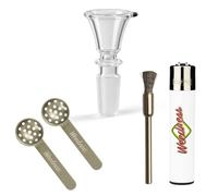 Weedness - Set di 4 testine in vetro per bong, 18,8 mm, per taglio a campana, 4 pezzi