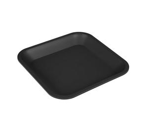 Weedness Soucoupe carrée 25 x 25 cm noire - Piatto quadrato in plastica rigida riciclata