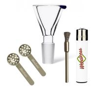 Weedness - Testa di vetro per bong, 18,8 mm, taglio Heavy S, adattatore per testa chillum (set da 4 pezzi)