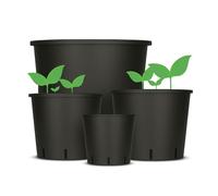 Weedness Vaso da fiori rotondo da 19 litri 32 x 30 cm nero per interni ed esterni - Vaso per piante Vaso quadrato per piante da coltivazione Vaso per fiori da balcone Piante da giardino