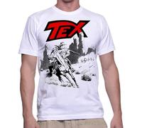 WEedsyJXU Men's Maglietta Tex Willer Loose Funny O Neck Short Sleeve Cotton T-Shirt White L