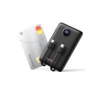 WeeFancy Power Bank 10000mAh 22,5W Caricatore Portatile Ricarica Rapida Mini Powerbank con Cavi Integrati Batteria Esterna con 3 Uscite & 3 Ingressi per iPhone Samsung Huawei Xiaomi iPad ecc. (Nero)