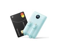 WeeFancy Power Bank 10000mAh 22,5W Caricatore Portatile Ricarica Rapida Mini Powerbank con Cavi Integrati Batteria Esterna con 3 Uscite & 3 Ingressi per iPhone Samsung Huawei Xiaomi iPad ecc. (Blu)