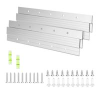 WeeGoo 4 ganci per tacchetti francesi, 30,5 cm, resistenti, colore argento, a forma di Z, kit di staffe di montaggio a parete per appendere quadri specchi, oggetti