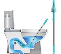WeeGoo Sbloccante per WC resistente, a pistone, con testa in gomma flessibile da 72 cm, con manico in acciaio inox, per WC a sifone intasato (blu)