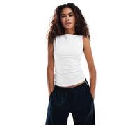 Weekday - Annie - Top senza maniche bianco con scollo a barchetta XL