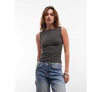Weekday - Annie - Top senza maniche super morbido kaki con scollo a barchetta - In esclusiva per ASOS-Verde L