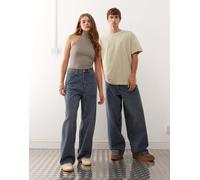 Weekday - Astro - Jeans ampi unisex a vita bassa lavaggio blu polvere W25 L30