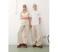 Weekday - Astro - Pantaloni unisex in misto lino beige-Neutro W24