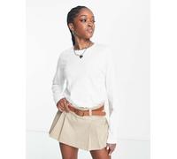 Weekday - Essence - Top classico a maniche lunghe bianco 2XS