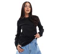 Weekday - Essence - Top classico a maniche lunghe nero XS