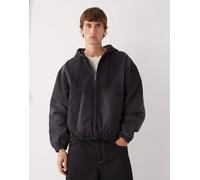 Weekday - Giacca bomber con cappuccio nero slavato XS