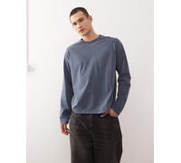 Weekday - Great - T-shirt a maniche lunghe squadrata oversize blu navy L