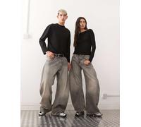 Weekday - Jeans unisex ampi bombati lavaggio grigio W26